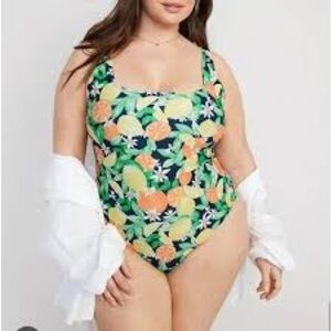 Plus Sz Old Navy Citrus Print One Swimsuit 4X